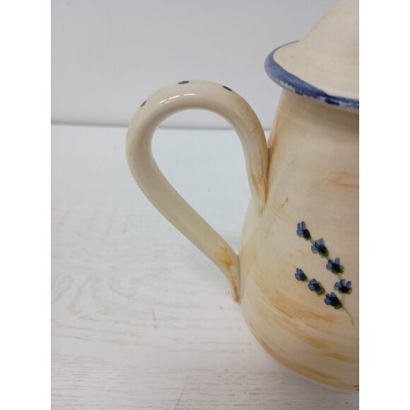 Vintage F. Main Pottery Porcelain Tea Pot Hand Made Cottagecore Country Signed - Picture 11 of 13